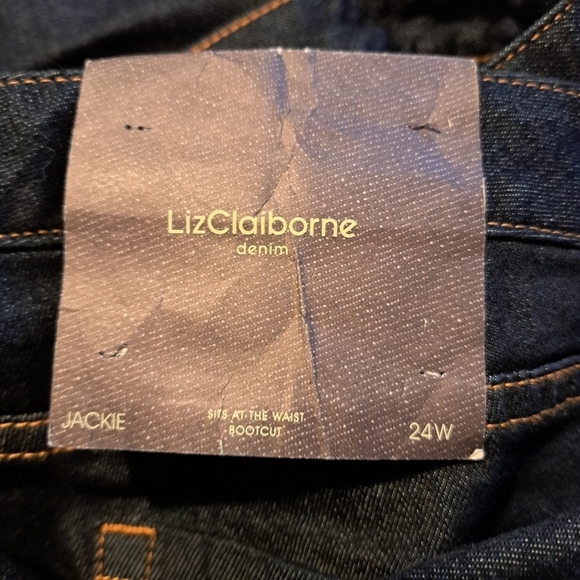Liz Claiborne Denim Jackie women's size 24W dark wash jeans. New - Picture 6 of 9
